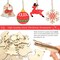 80 Pcs Wooden Christmas Ornaments for Crafts, 8 Styles Unfinished Wood Ornaments With Pens, Gem and Star Stickers, Blank Wood Christmas Tree Ornaments for Kids Adults DIY Craft Xmas Hanging Decoration